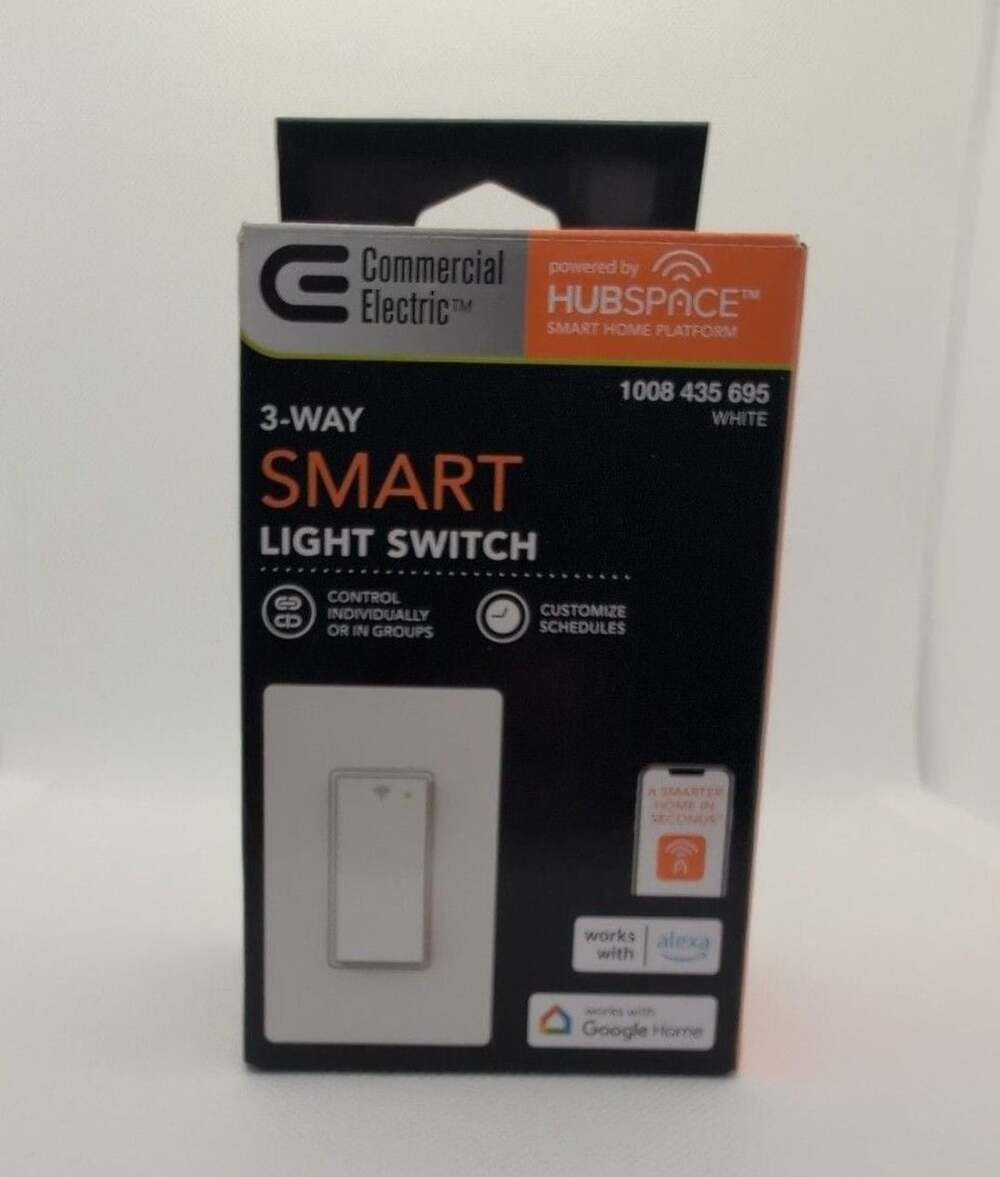 Commercial Electric 3-Way Smart Light Switch White Hubspace 1008435695